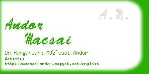 andor macsai business card